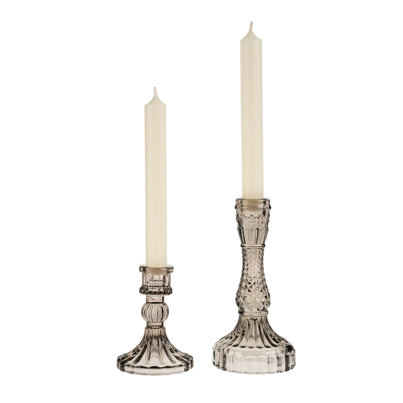 Palazzo Glass Candle Holder - Grey