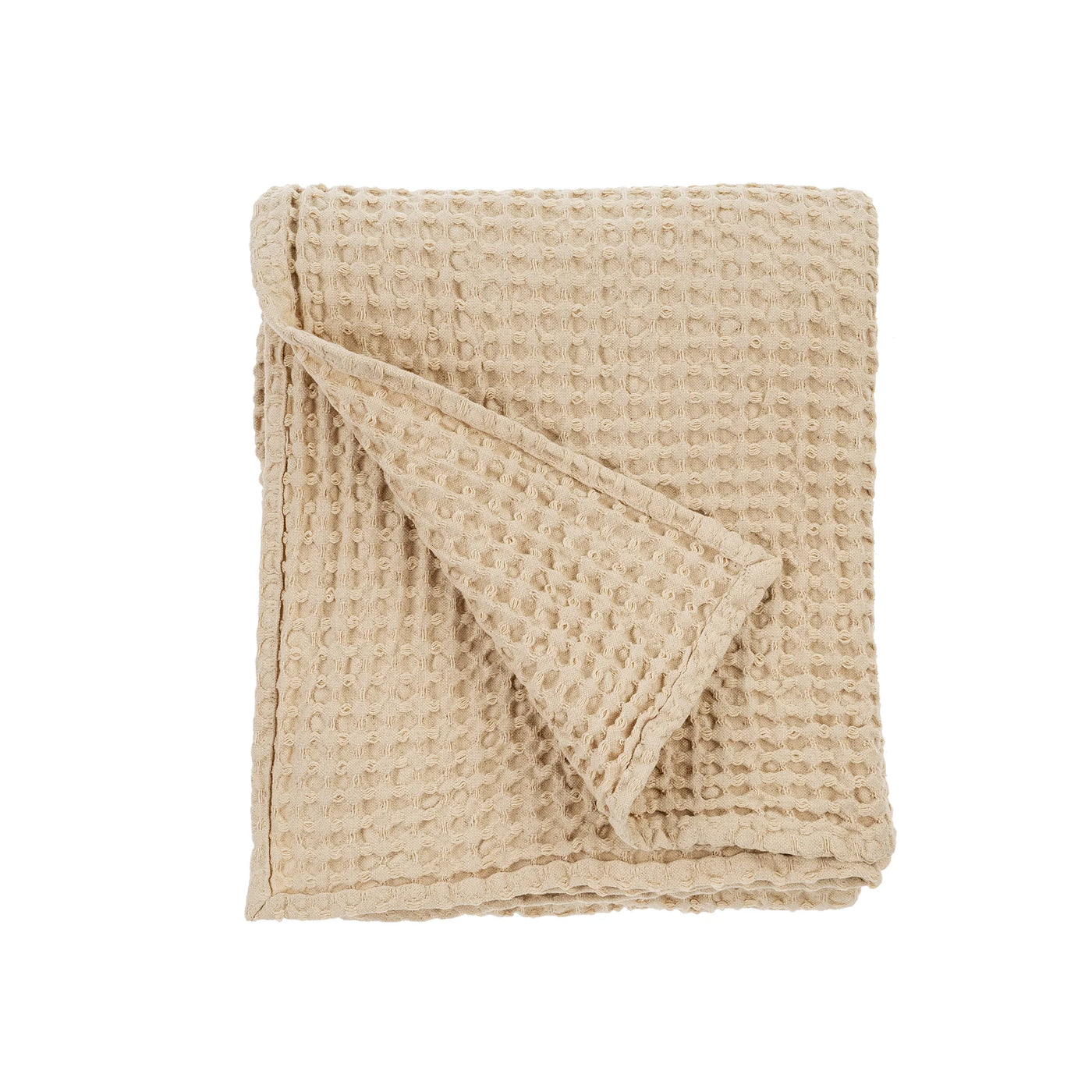 Stonewashed Waffle Throw - Cream