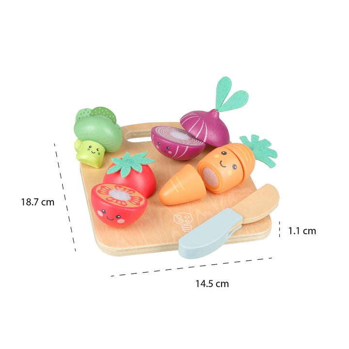 Happy Wooden Cutting Veggies