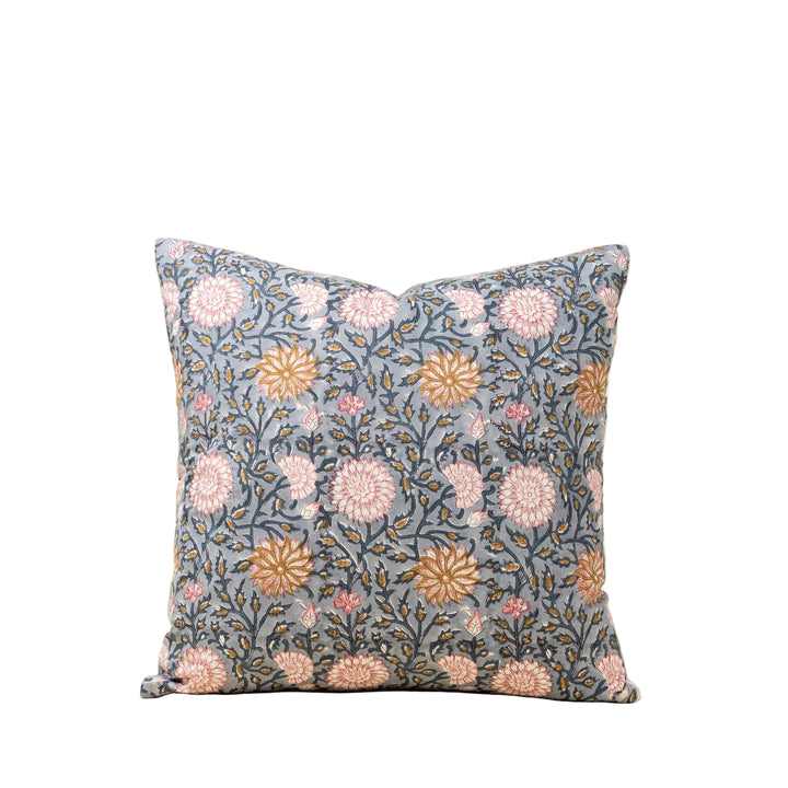 Blue Block Print Pillow