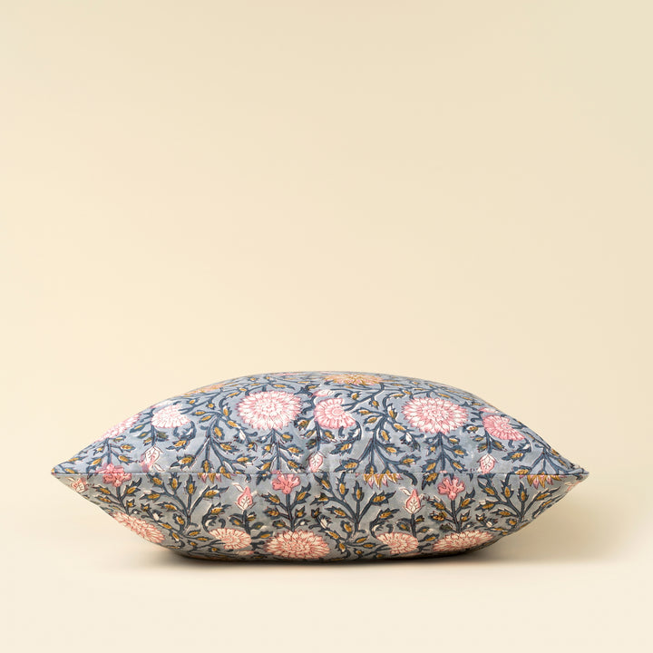 Blue Block Print Pillow