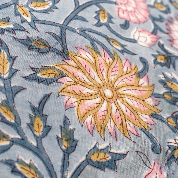 Blue Block Print Pillow