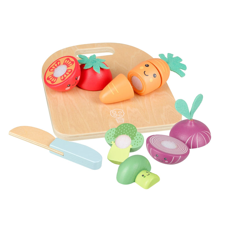 Happy Wooden Cutting Veggies