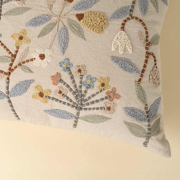 Lunaflora Embroidered Pillow