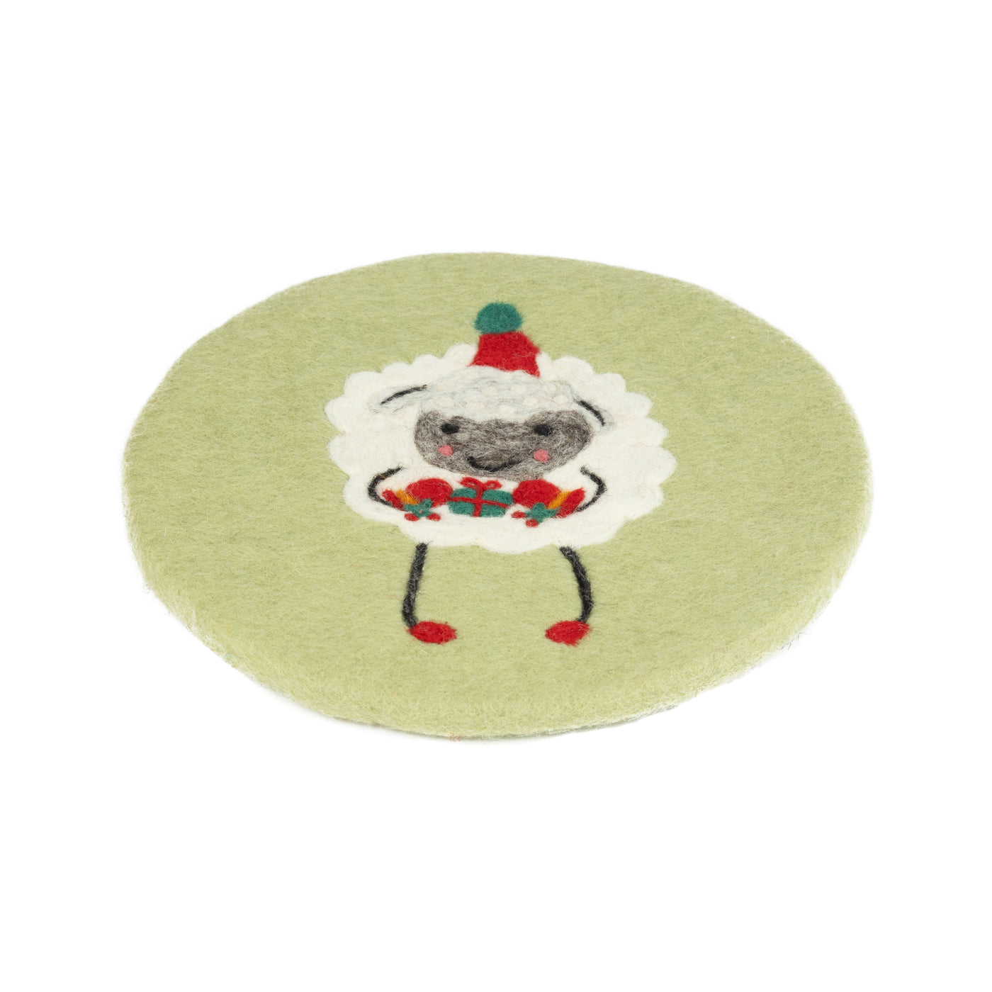 Green Felt Sheep Trivet