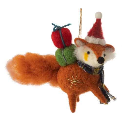 Felt Fox w/ Presents Ornament