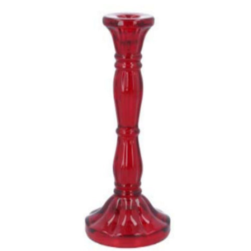 Red Glass Taper Holder - LG