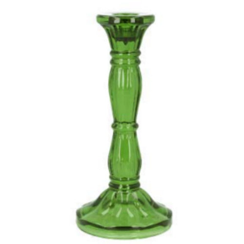 Green Glass Taper Holder - LG