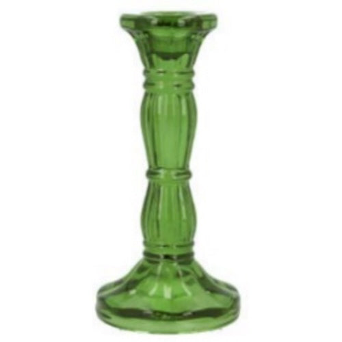 Green Glass Taper Holder - MED