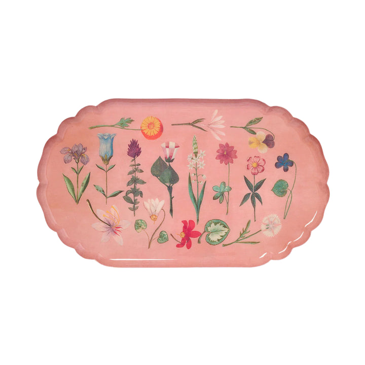 Scalloped Enamel Tray - Festival of Flowers