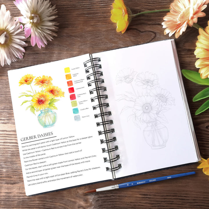 Blooms & Bouquet Watercolour Workbook
