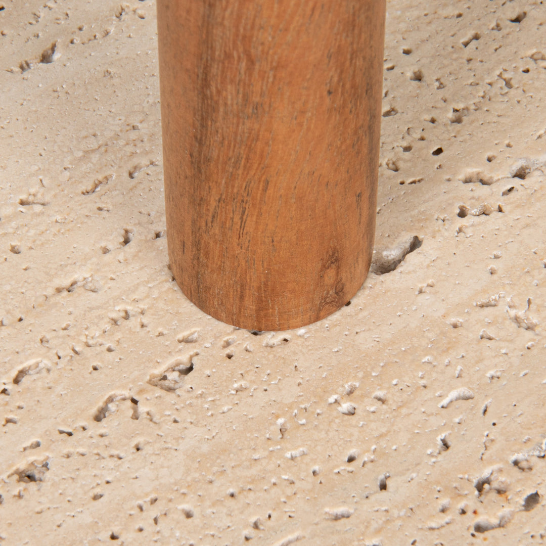 Wood & Travertine Paper Towel Holder