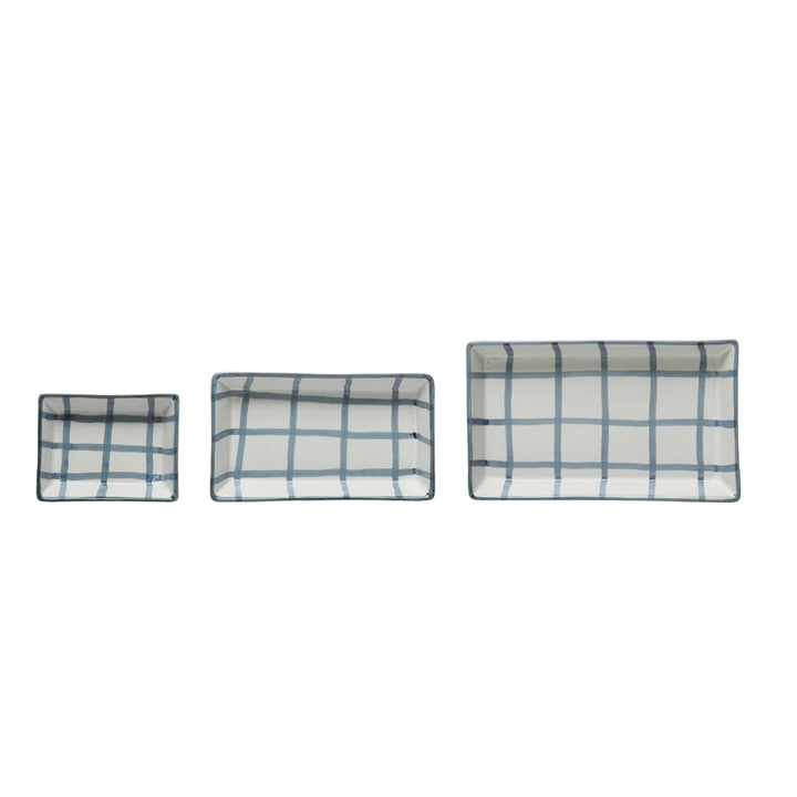 Blue Plaid Tray