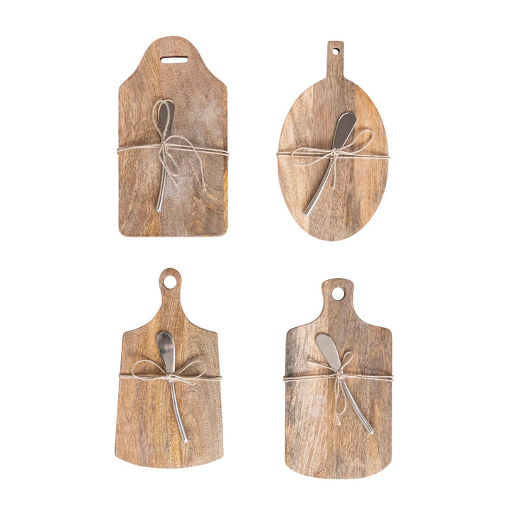 Cutting Board and Cheese Knife Set