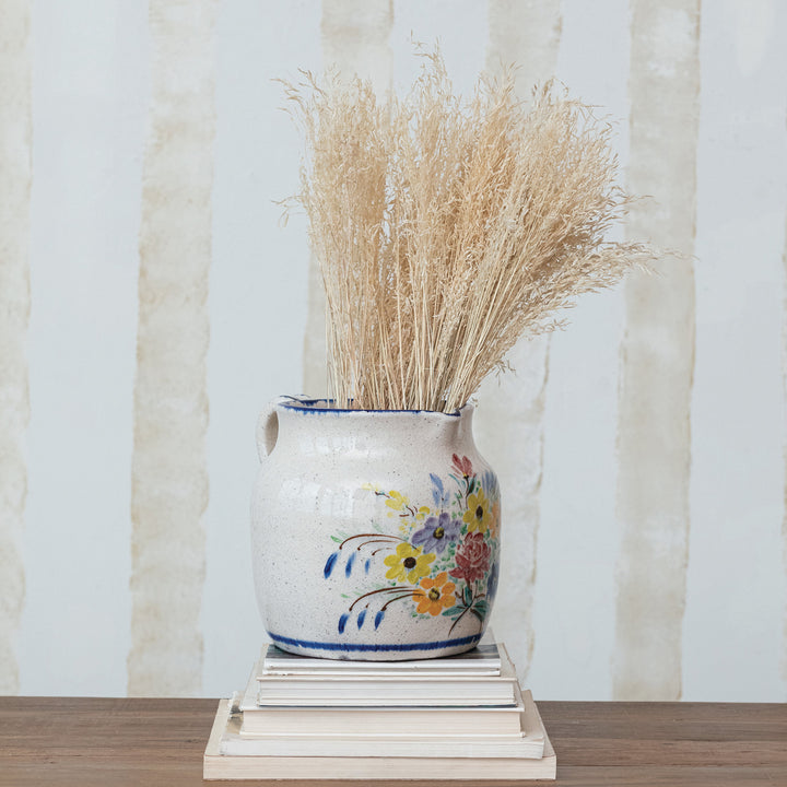 Floral Terracotta Vase