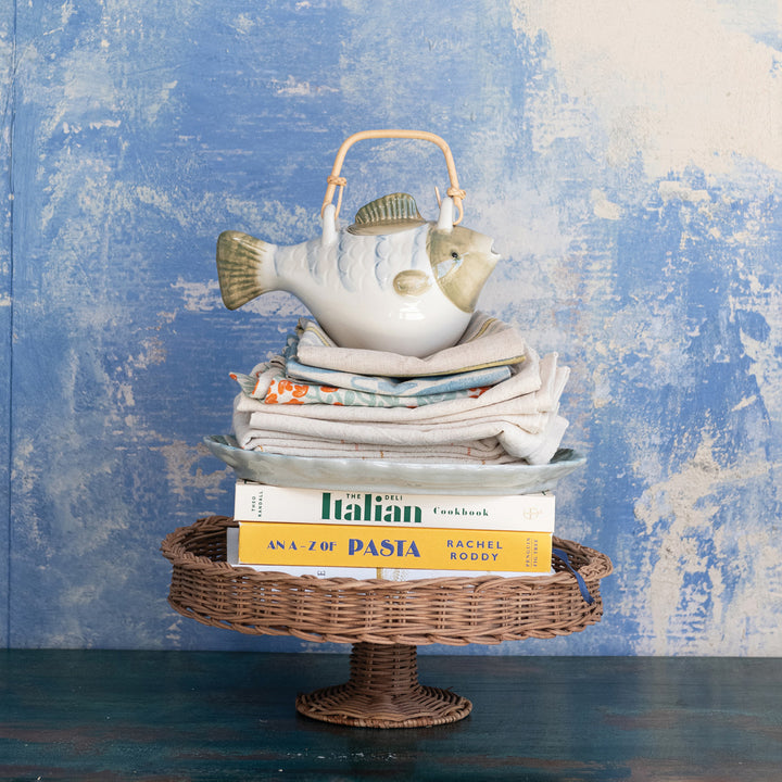 Woven Rattan Pedestal