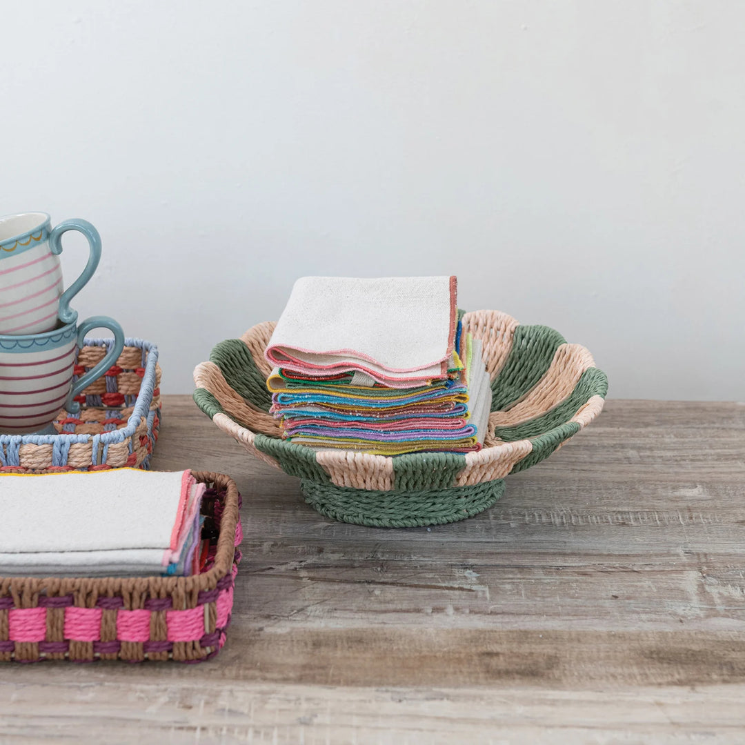 Woven Paper Rope Scalloped Bowl