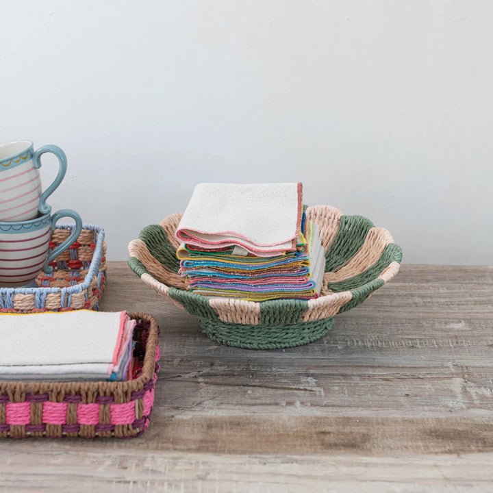 Woven Paper Rope Scalloped Bowl