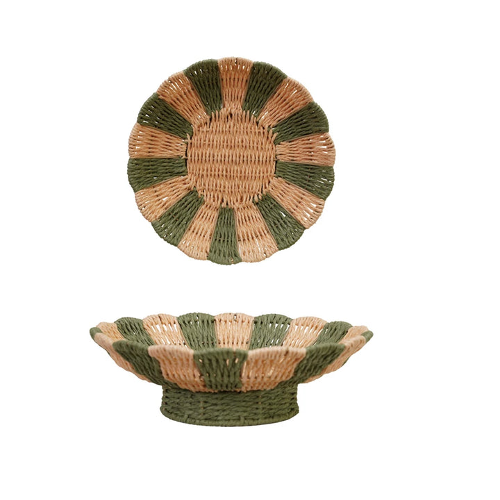Woven Paper Rope Scalloped Bowl