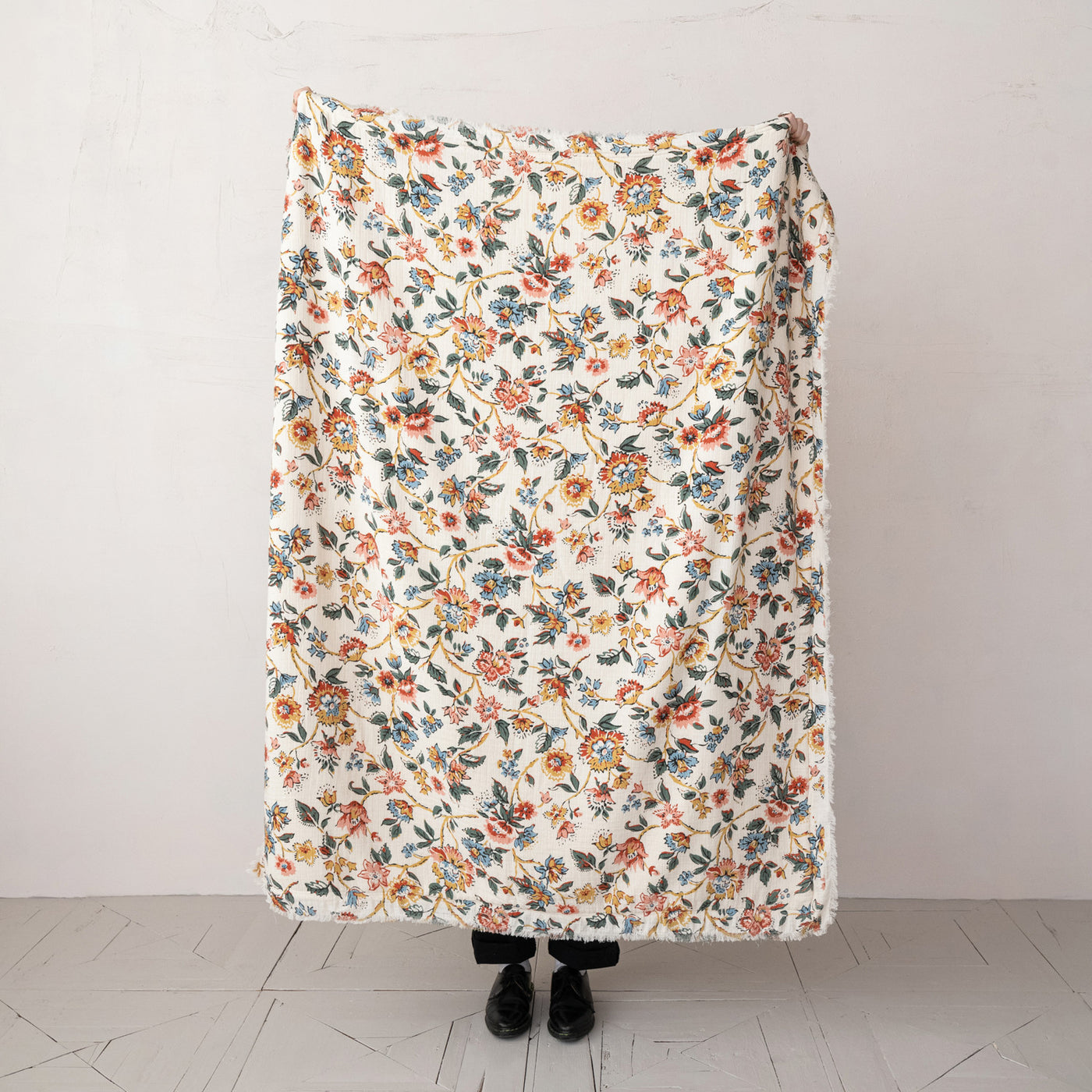 Floral Throw w/ Sherpa Back