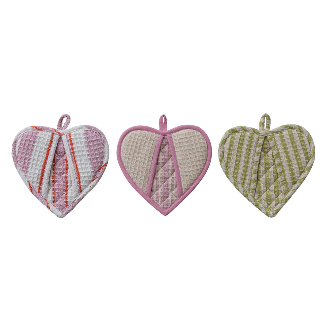 Quilted Heart Shaped Pot Holder