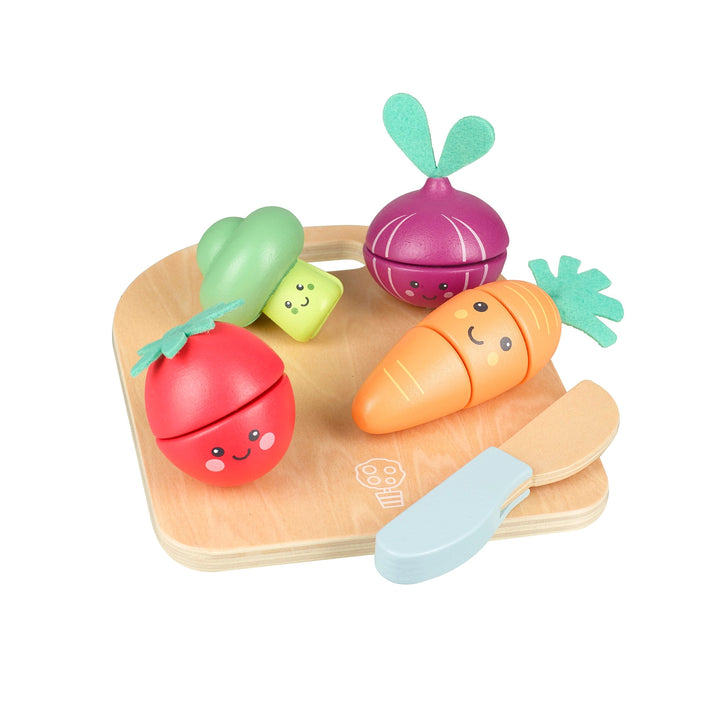Happy Wooden Cutting Veggies