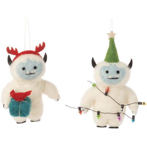 Felt Yeti Ornament