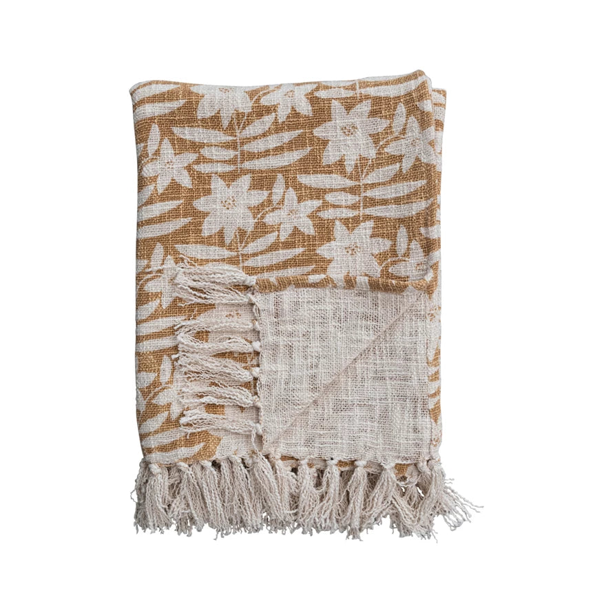 Floral and Fringe Throw