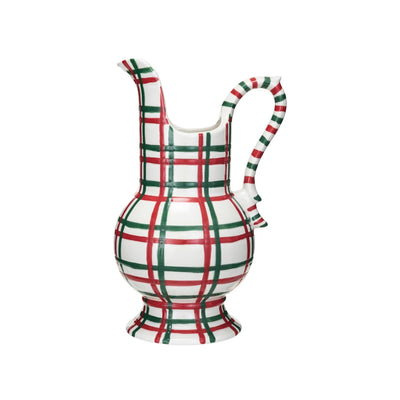 Red & Green Plaid Pitcher