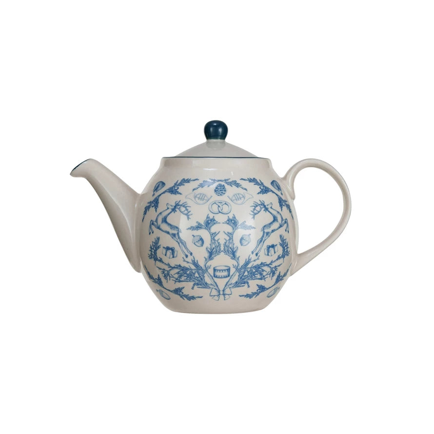 Teapot w/ Holiday Pattern