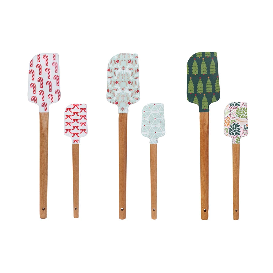 Silicone + Wood Spatula Set