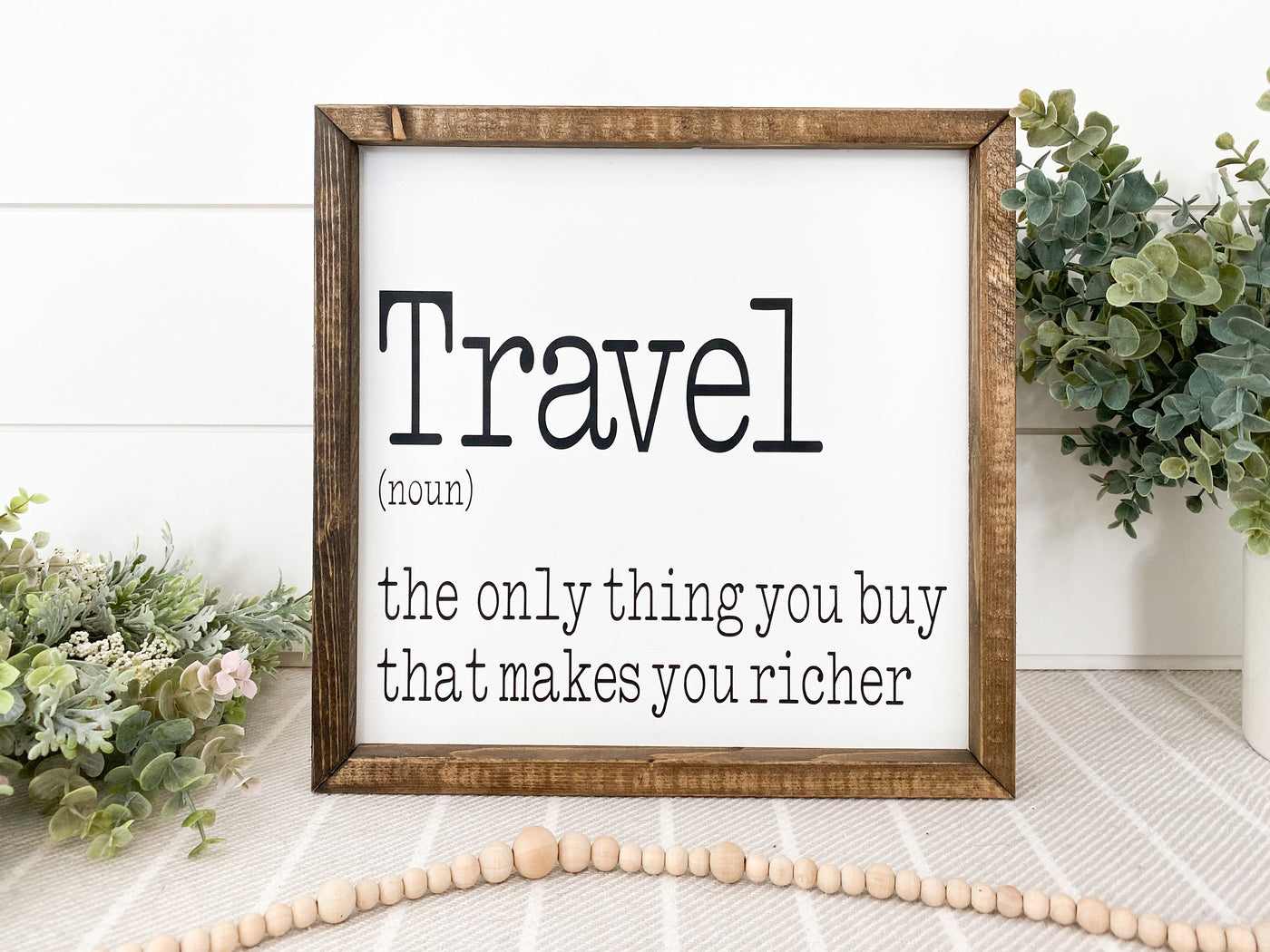 Travel Definition Wood Sign