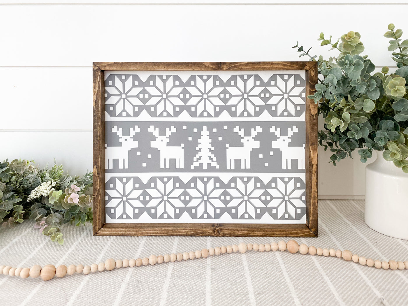 Holiday Sweater Pattern Wood Sign