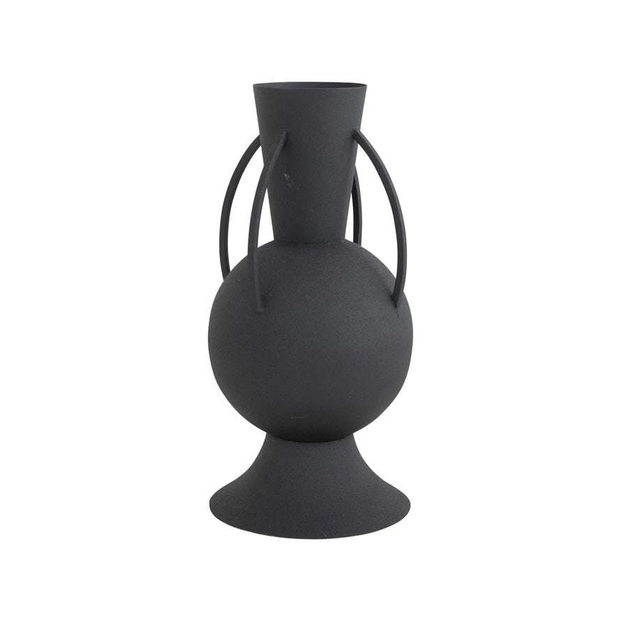 Black Textured Metal Vase